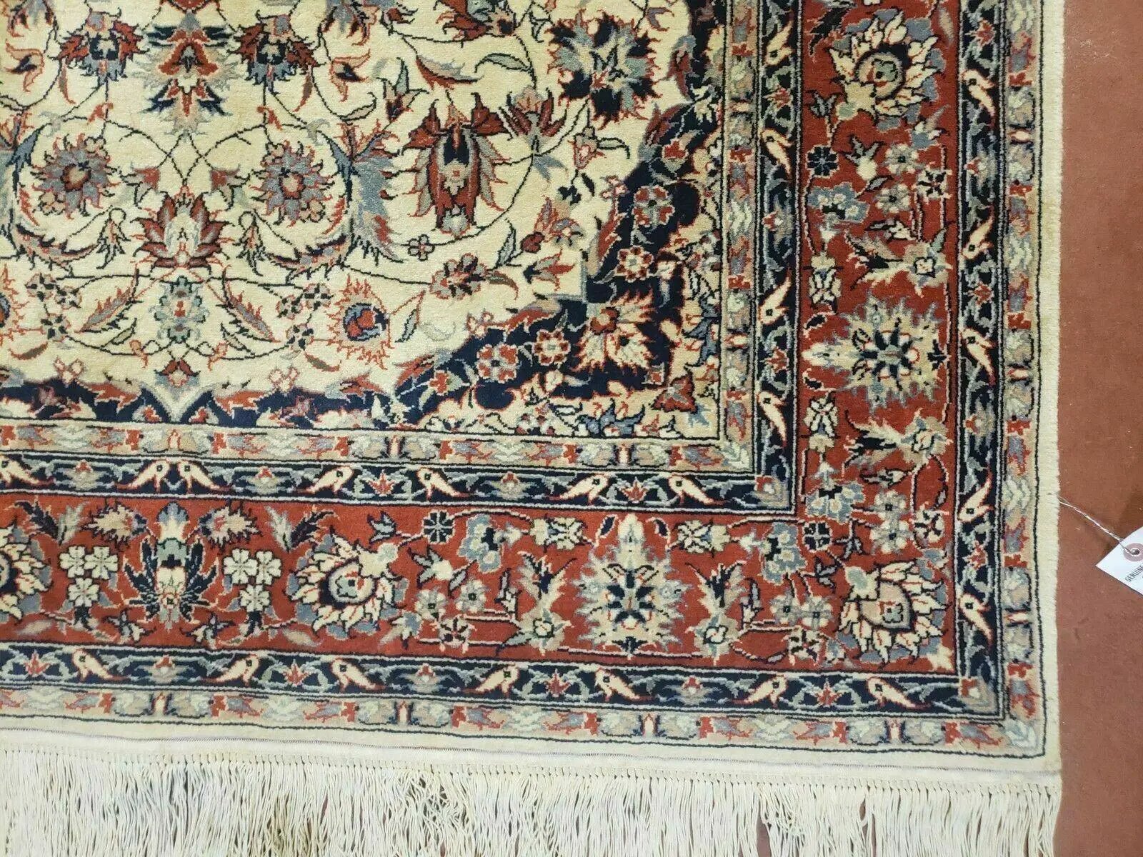 4' X 6' Handmade Ultra Fine Chinese Floral Oriental Wool Rug Hand Knotted Beige by Jewel Rugs