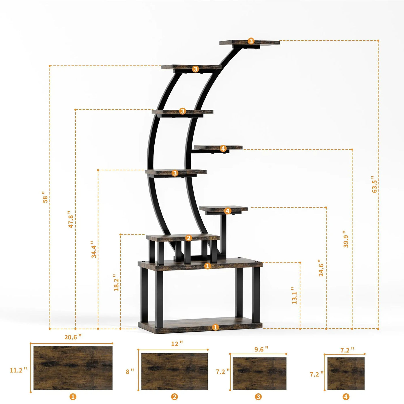 9 Tiered Indoor Plant Stand With 5 Adjustable Grow Lights by HouseOfZazla