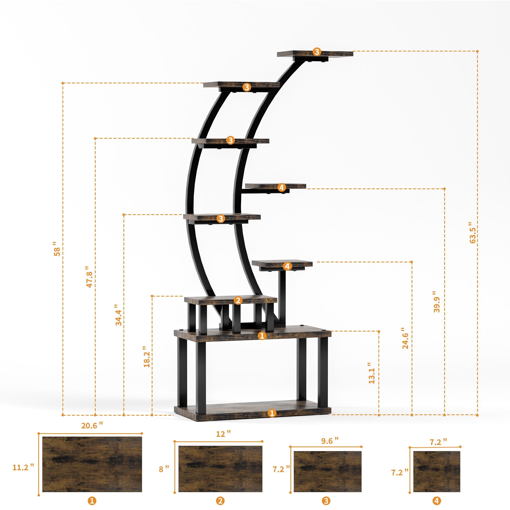 9 Tiered Indoor Plant Stand With 5 Adjustable Grow Lights by HouseOfZazla