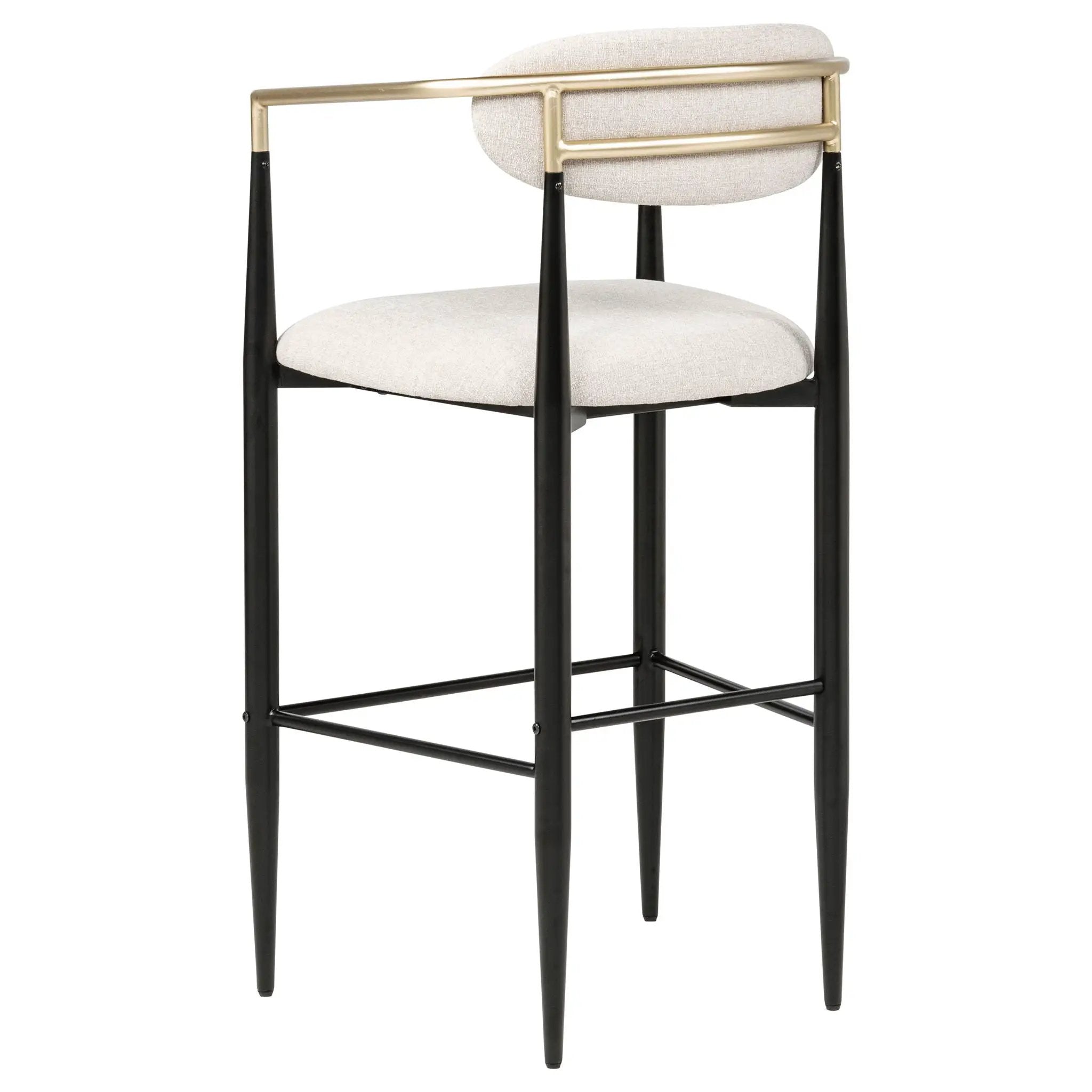 Tina Fabric Upholstered Bar Chair Beige (Set of 2) by Unique Piece Furniture