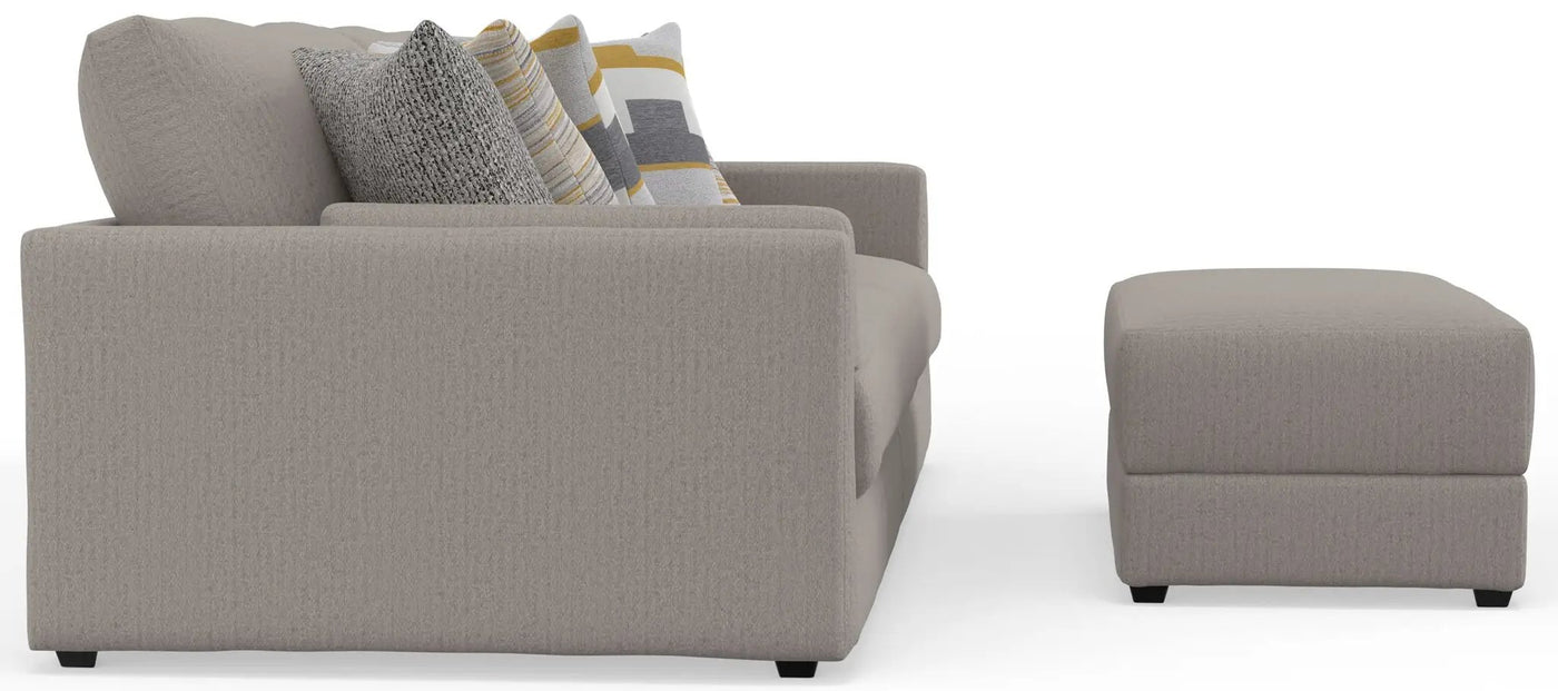 Trevor - Extra Deep Oversized Sofa With Included Storage Cocktail Ottoman by Unique Piece Furniture