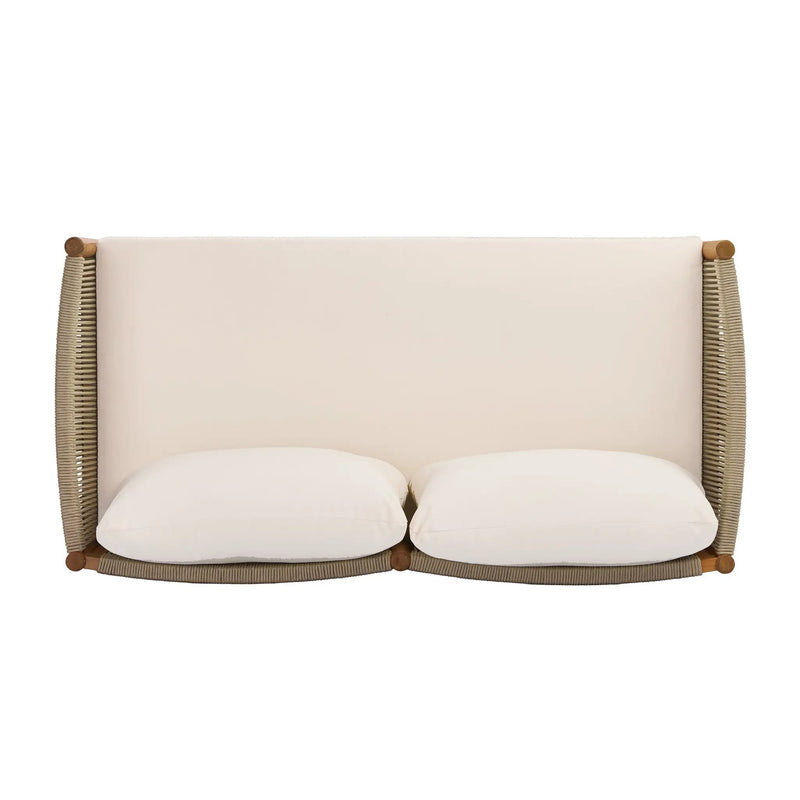 Outdoor Loveseat and Coffee Table Set with Acacia Wood Frame in Teak Look by HouseOfZazla