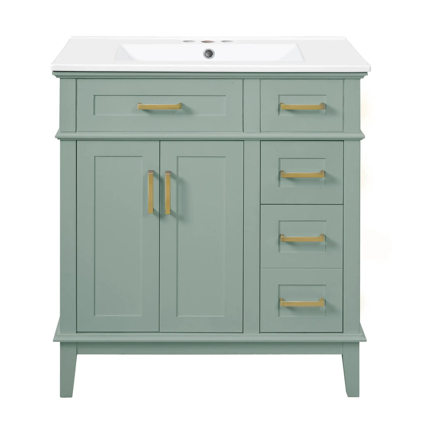 Modern Bathroom Vanity With Sink, Storage Cabinet, Soft Close Doors, Deep & Standard Drawers by HouseOfZazla