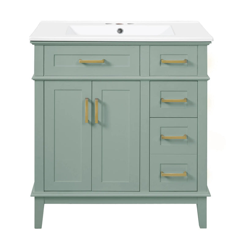 Modern Bathroom Vanity With Sink, Storage Cabinet, Soft Close Doors, Deep & Standard Drawers by Unique Piece Furniture