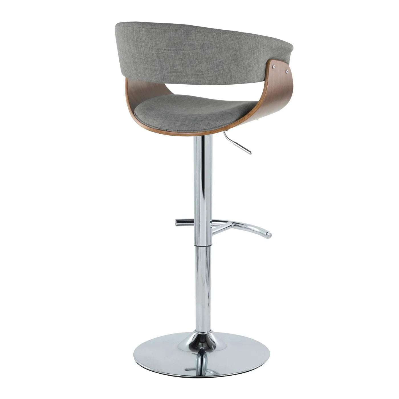 Vintage Mod - Mid Century Modern Adjustable Height Barstool With Swivel With Rounded T Footrest (Set of 2) by HouseOfZazla