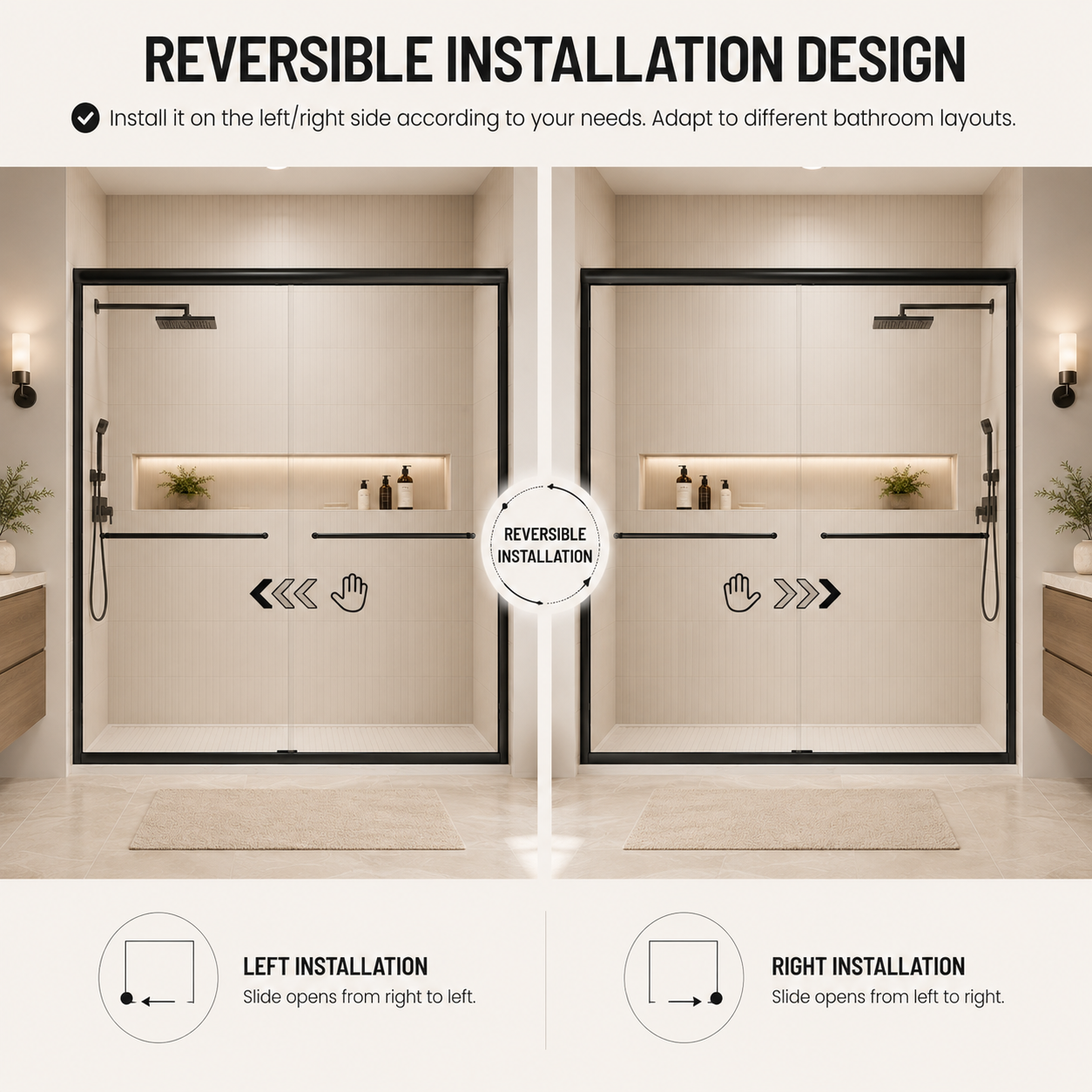 56-60" W x 72" H Framed Double Sliding Shower Door by HouseOfZazla