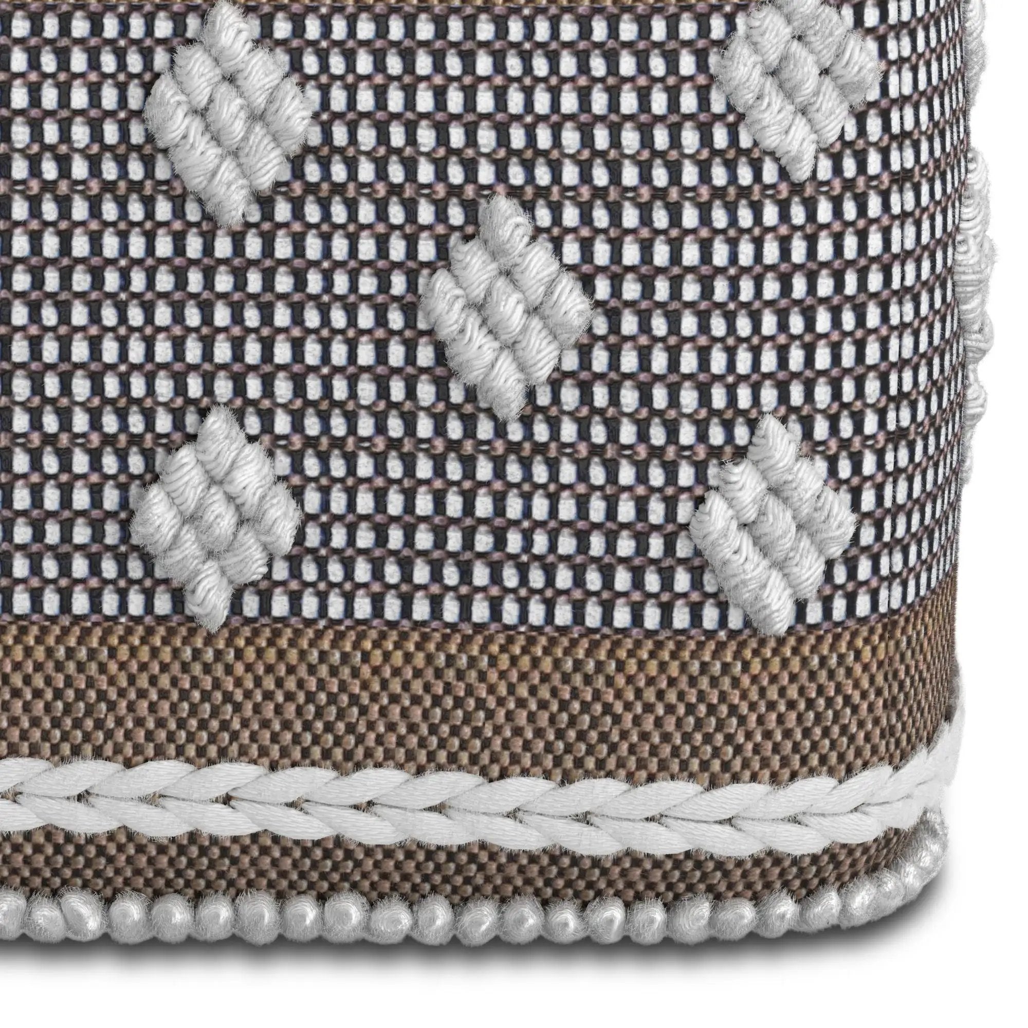 Mapleton - Outdoor / Indoor Pouf - Beige Gray / White by Unique Piece Furniture