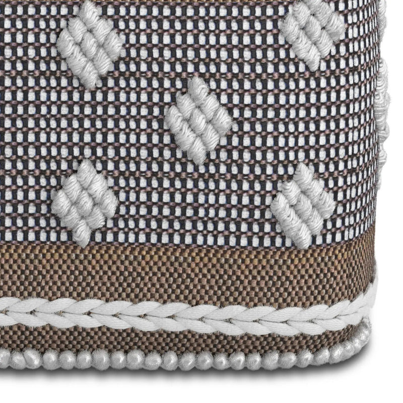 Mapleton - Outdoor / Indoor Pouf - Beige Gray / White by Unique Piece Furniture