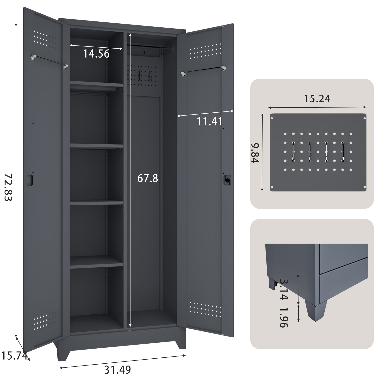 Gray And Metal Storage Cabinet by HouseOfZazla