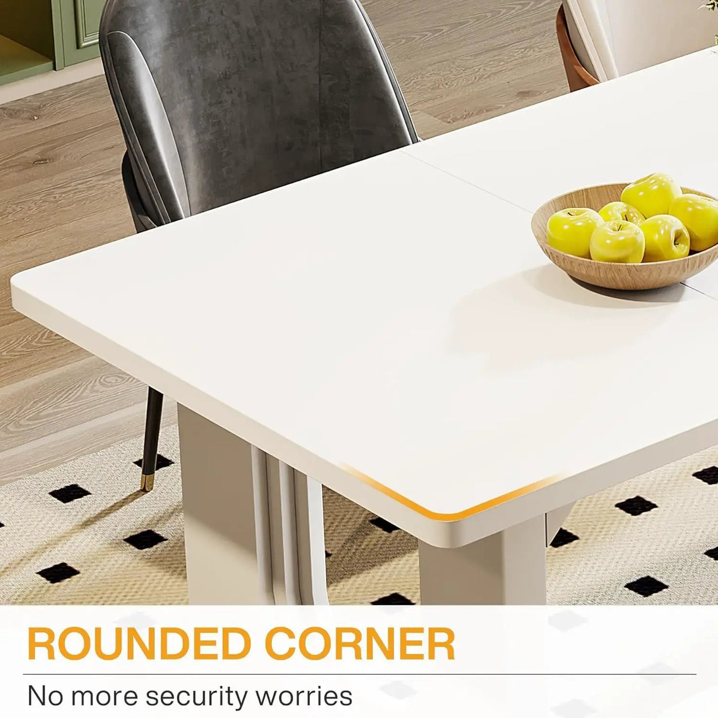 Rectangular Dining Table For 6 - 8 People With Pedestal Base by HouseOfZazla