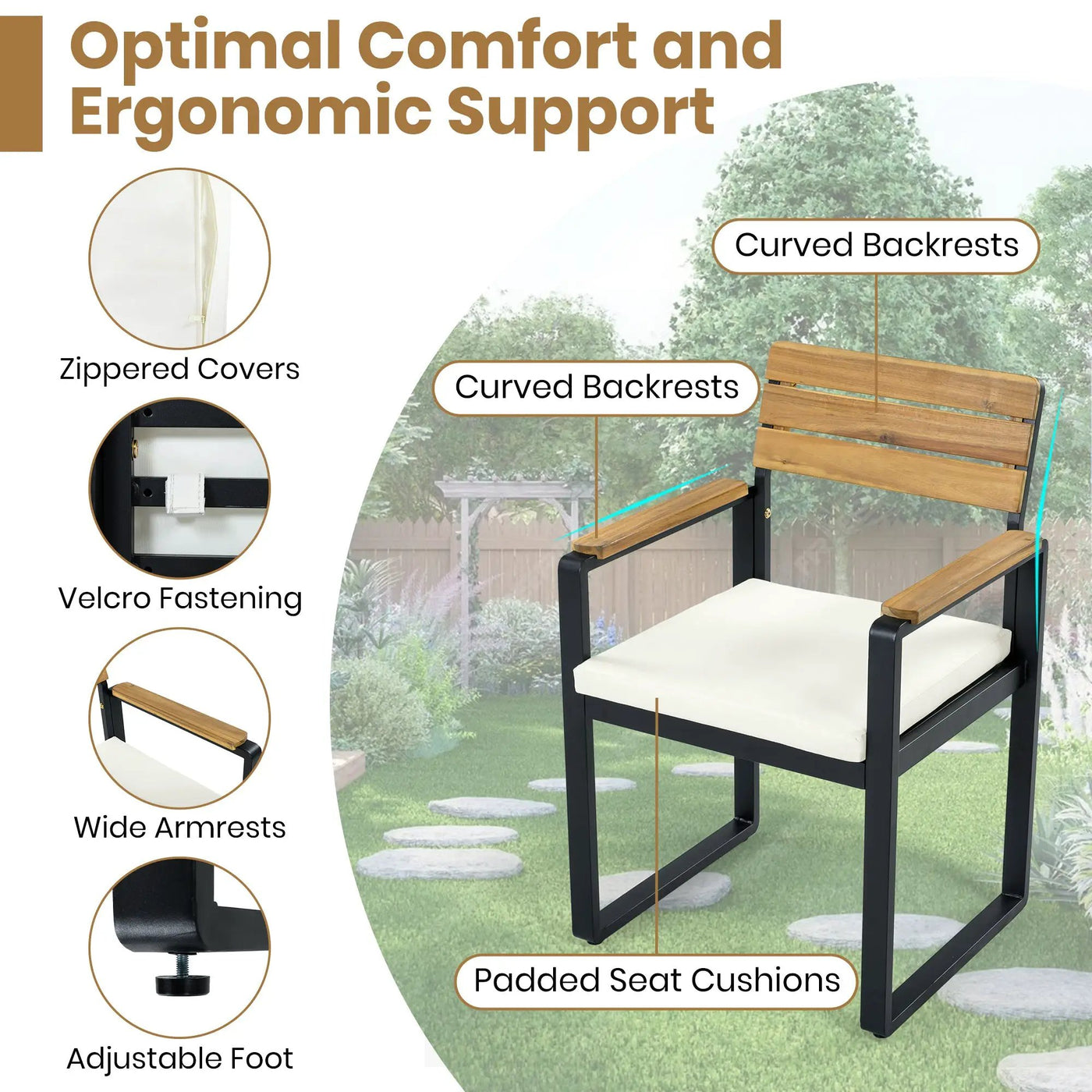 6-Piece Outdoor Dining Set with Acacia Wood by HouseOfZazla