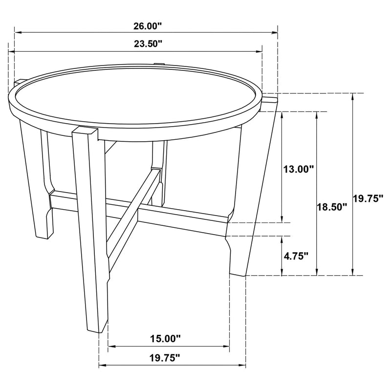 Cota Round Solid Wood End Table Dark Brown by Unique Piece Furniture