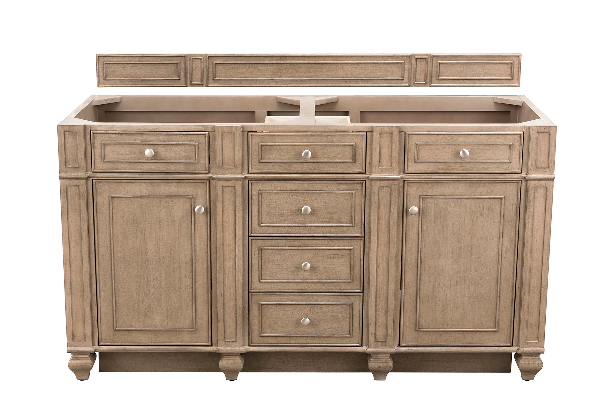 James Martin Bristol 60" Double Bathroom Vanity, Whitewashed Walnut by James Martin