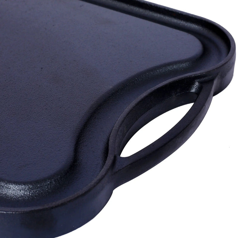 Pre Seasoned Cast Iron Reversible Rectangular Grill / Griddle - Black by HouseOfZazla