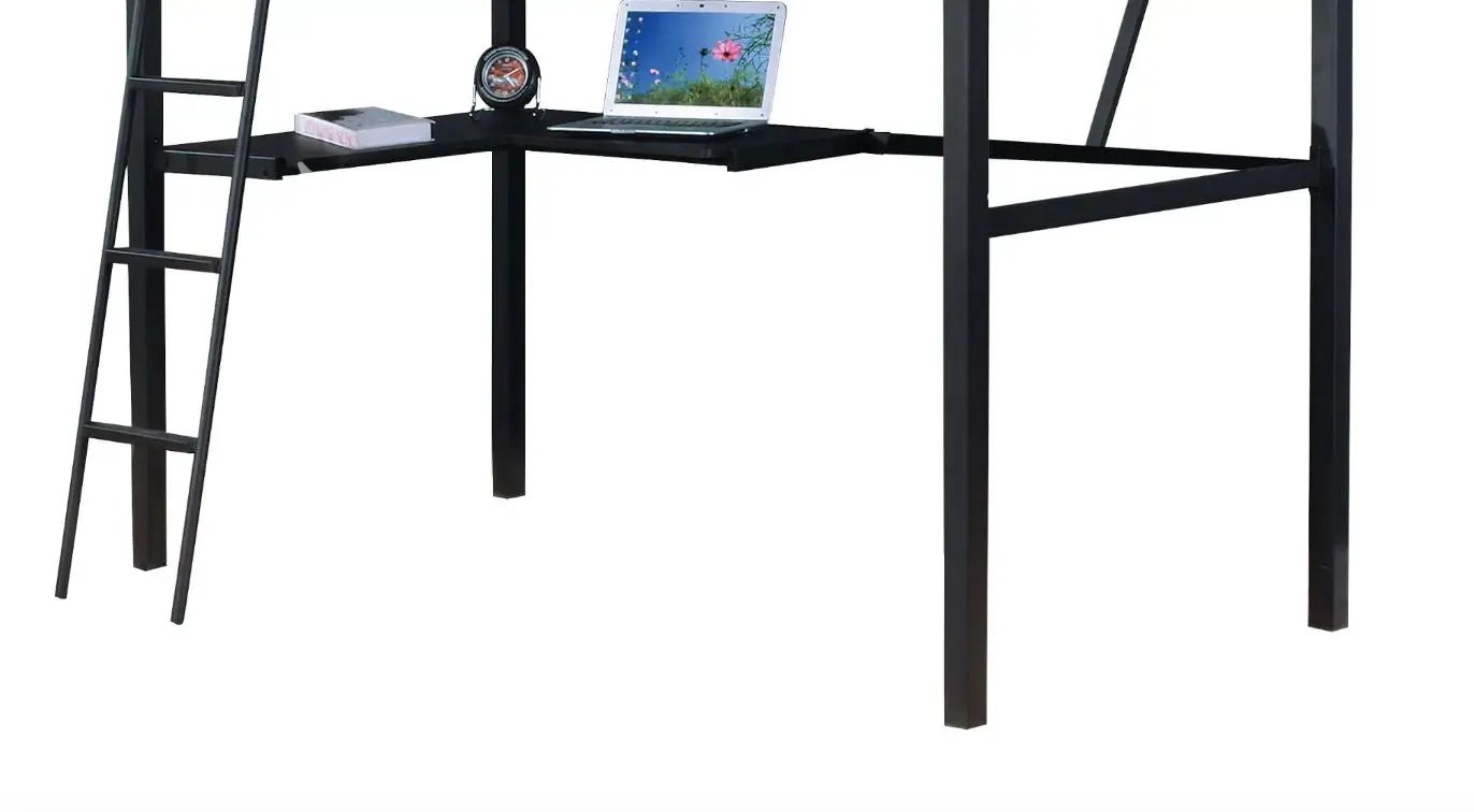 Senon Twin Loft Bed With Desk - Black / Silver by HouseOfZazla