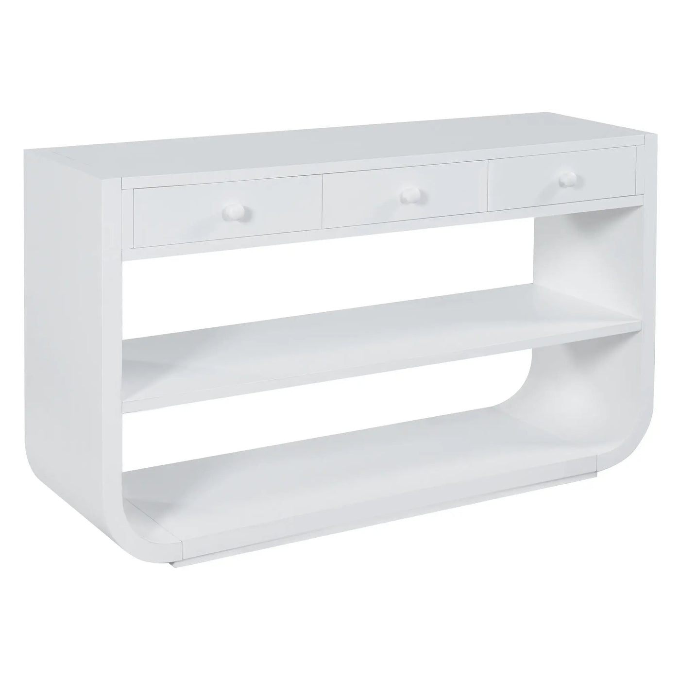 Console Table With 3 Soft Close Drawers & 2 Open Shelves by HouseOfZazla