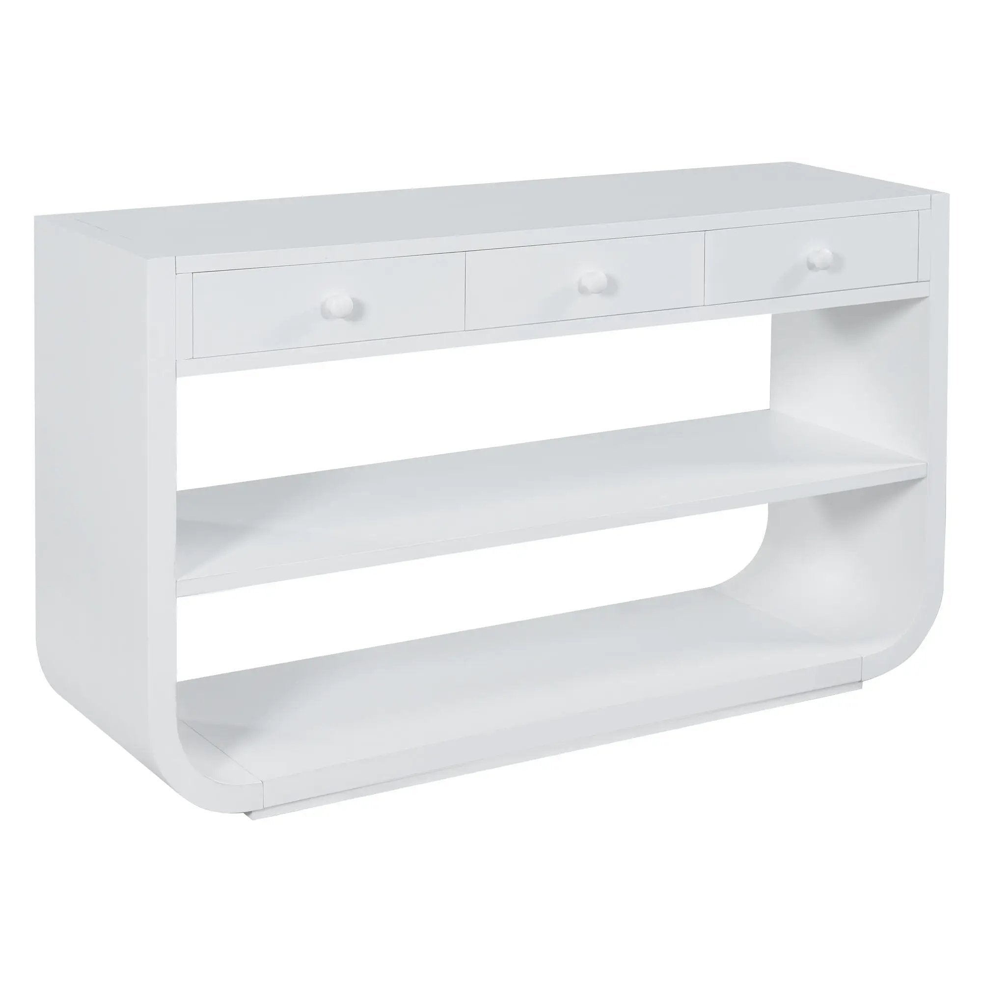 Console Table With 3 Soft Close Drawers & 2 Open Shelves by HouseOfZazla