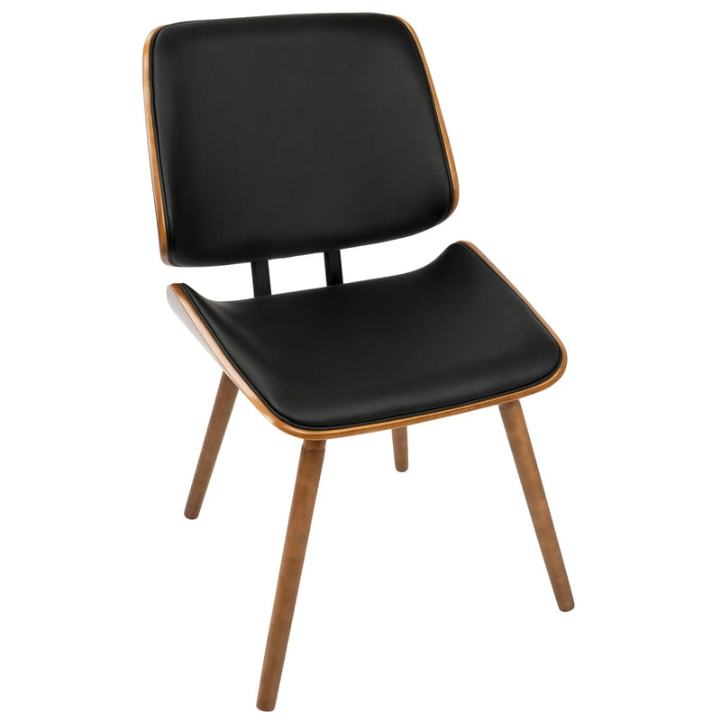 Lombardi - Mid-Century Modern Dining / Chair (Set of 2) - Walnut / Black by Unique Piece Furniture