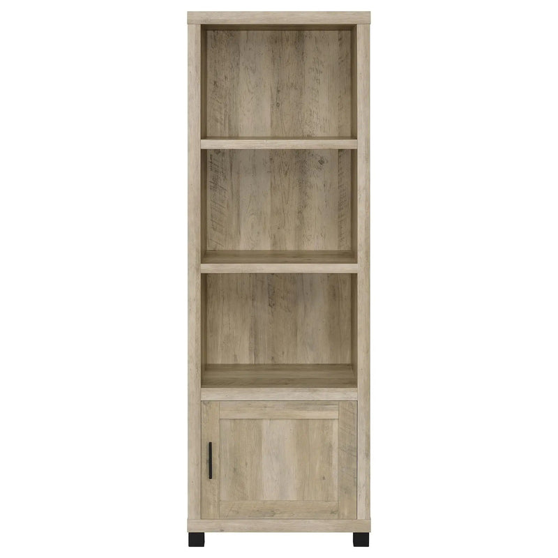Sachin 3-shelf Engineered Wood Media Tower Distressed Pine by Unique Piece Furniture