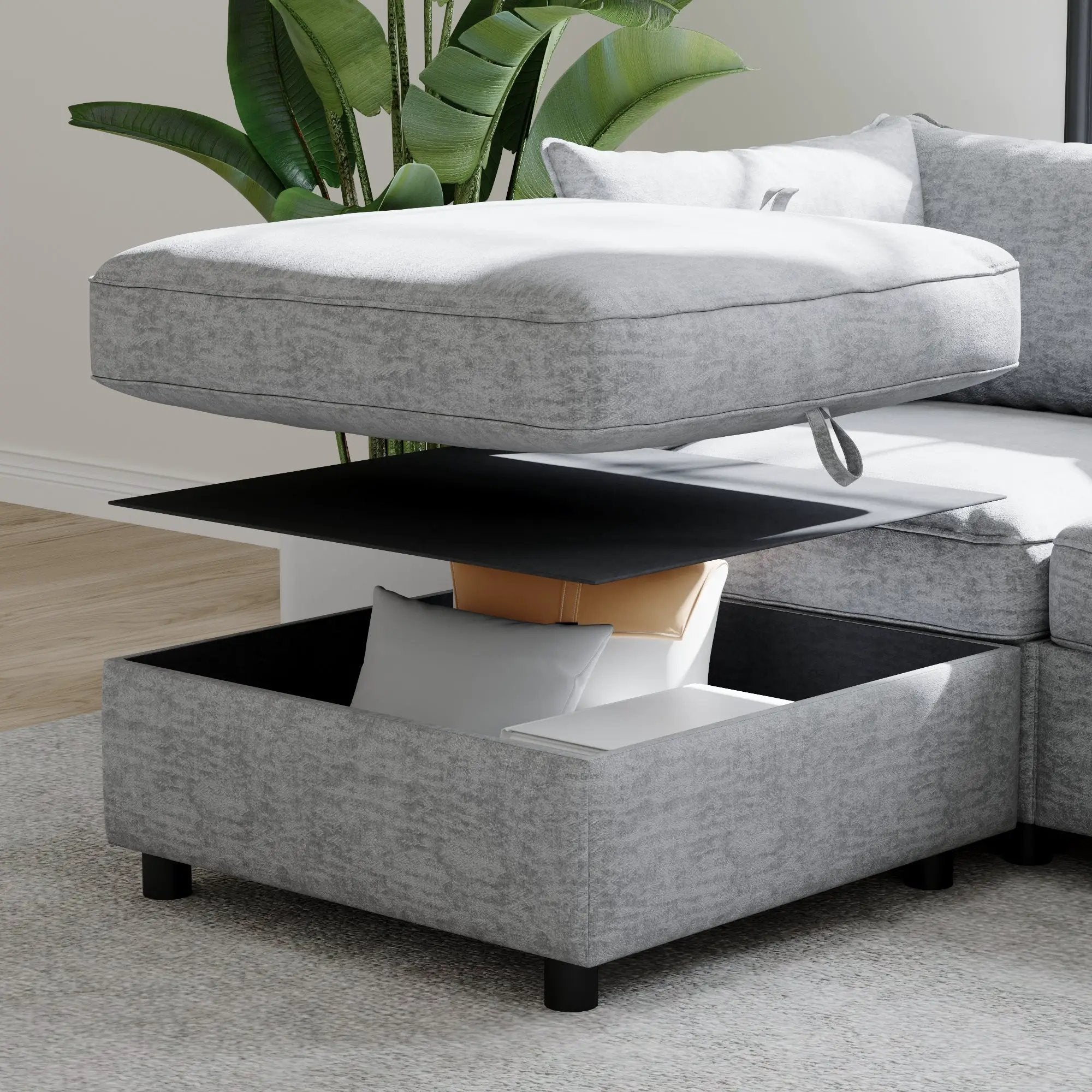 Modular Sectional Sofa, Convertible Sofa Seat With Storage by HouseOfZazla