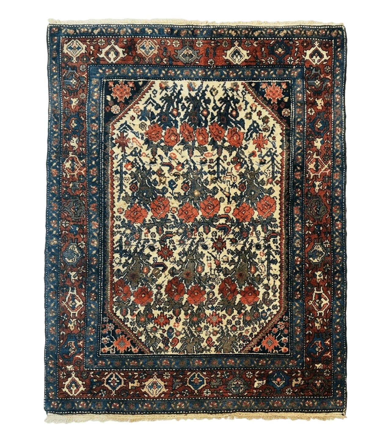 Persian Tribal Rug 3x5, Antique Persian Carpet, Floral Roses, Handmade, Persian Zanjan Rug by Jewel Rugs