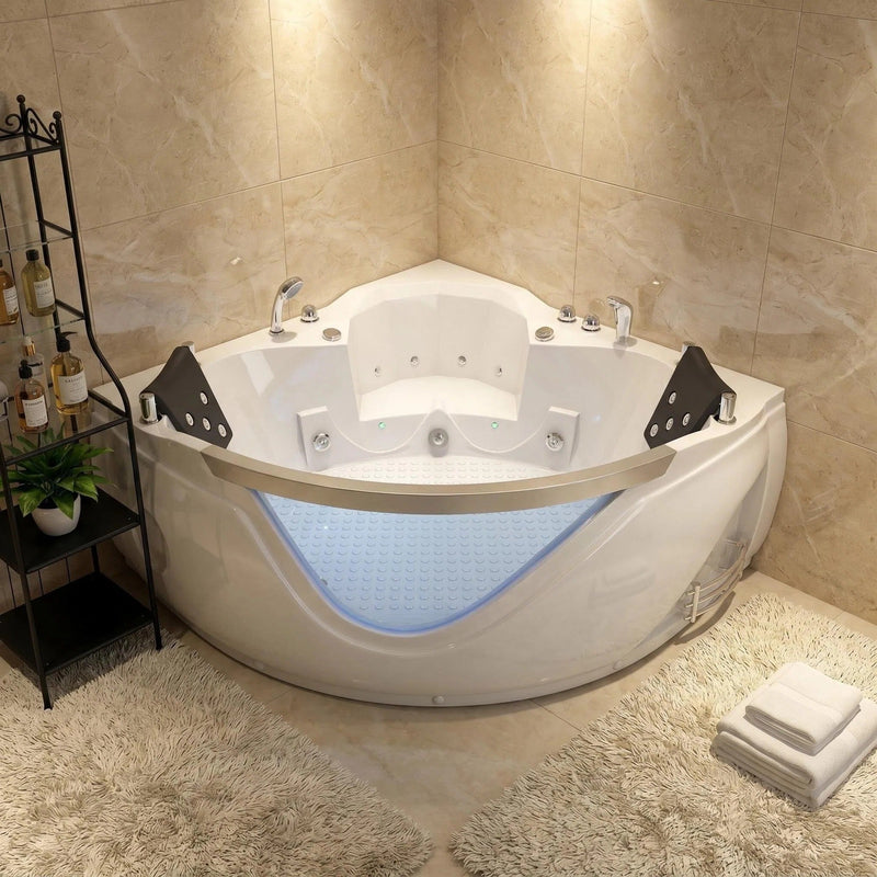 59" Light Luxury Double Corner Whirlpool Bathtub by HouseOfZazla