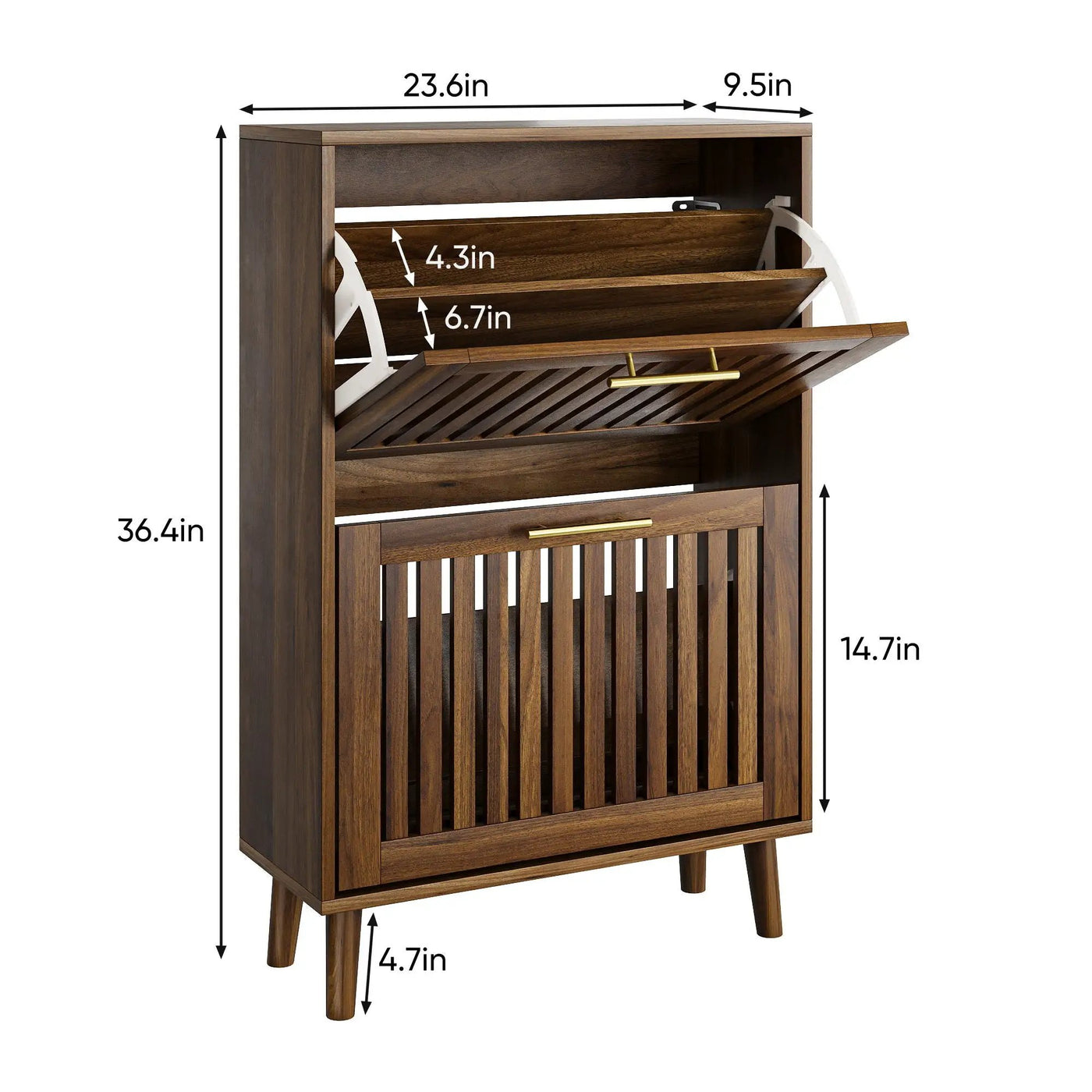 Medieval Modern Shoe Cabinet With 2 Flip Drawers And Fence Design by HouseOfZazla