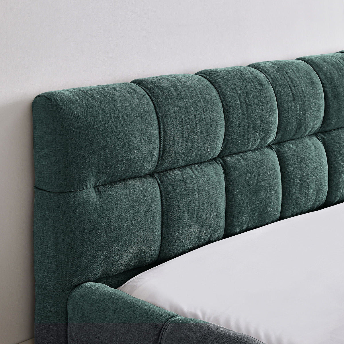 Modern Platform Bed Frame With Thick Fabric, photo 39 of 40