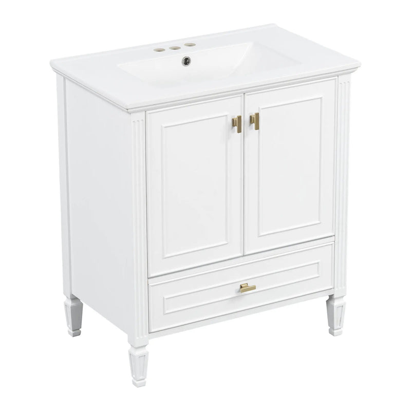 Freestanding Vanity With 1 Drawer & 2 Soft Close Doors With Door Mounted Storage by HouseOfZazla