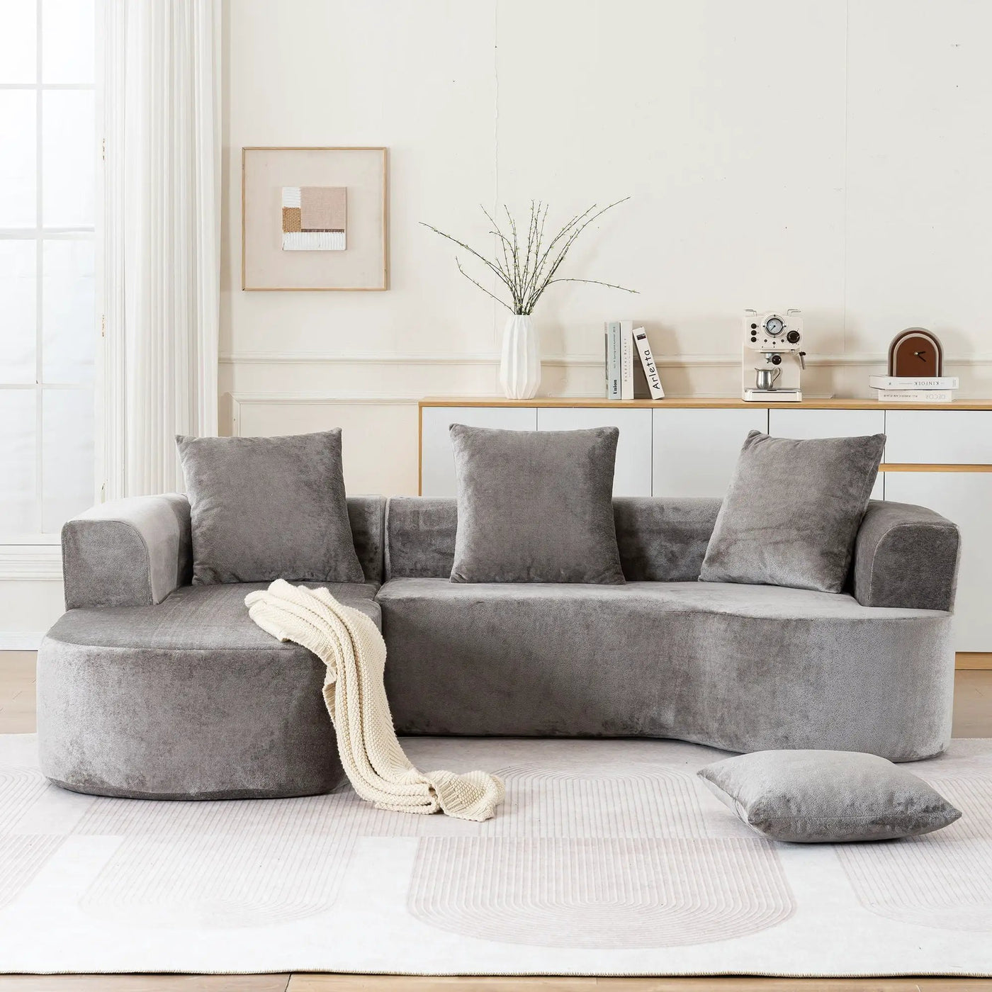 Modular Sectional Sofa With L Shape Chaise With Deep Seat by Unique Piece Furniture