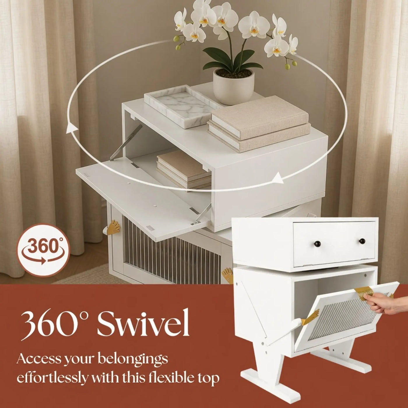 Robot LED Nightstand With 360° Rotating Drawer by HouseOfZazla