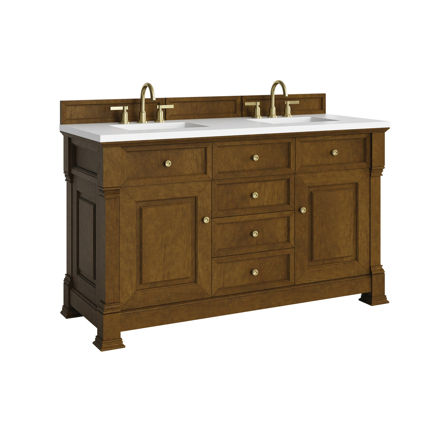 James Martin Brookfield 60" Double Bathroom Vanity, Honey Oak by James Martin