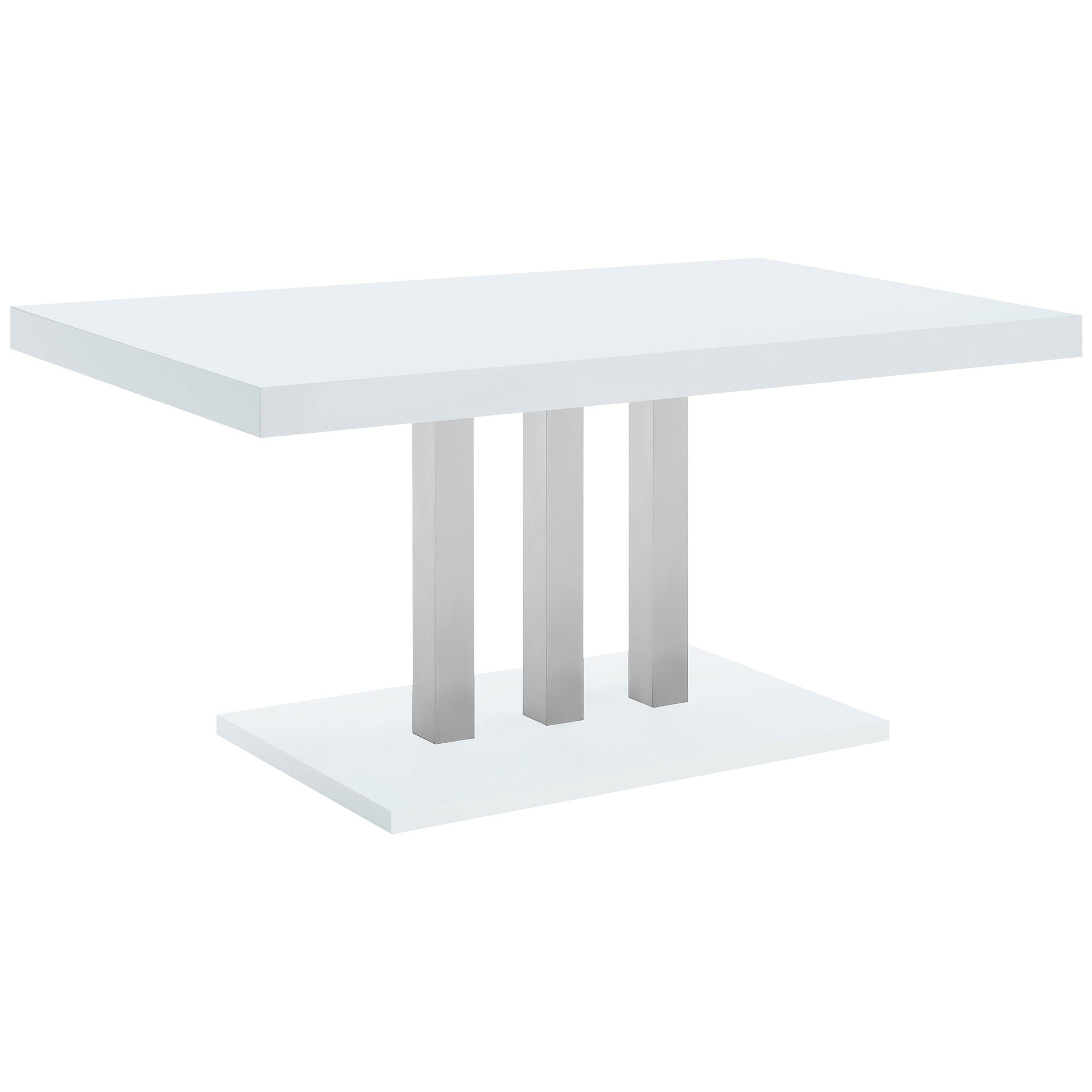 Creston - 5 Piece Dining Set With Upholstered Chairs - Gloss White by HouseOfZazla