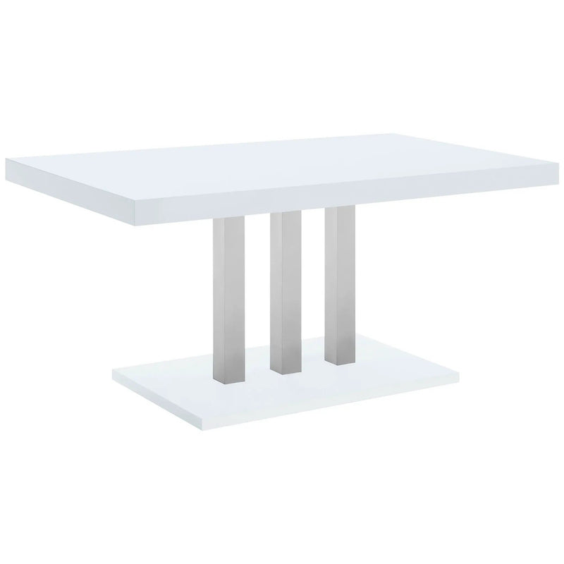 Creston - 5 Piece Dining Set With Upholstered Chairs - Gloss White by HouseOfZazla
