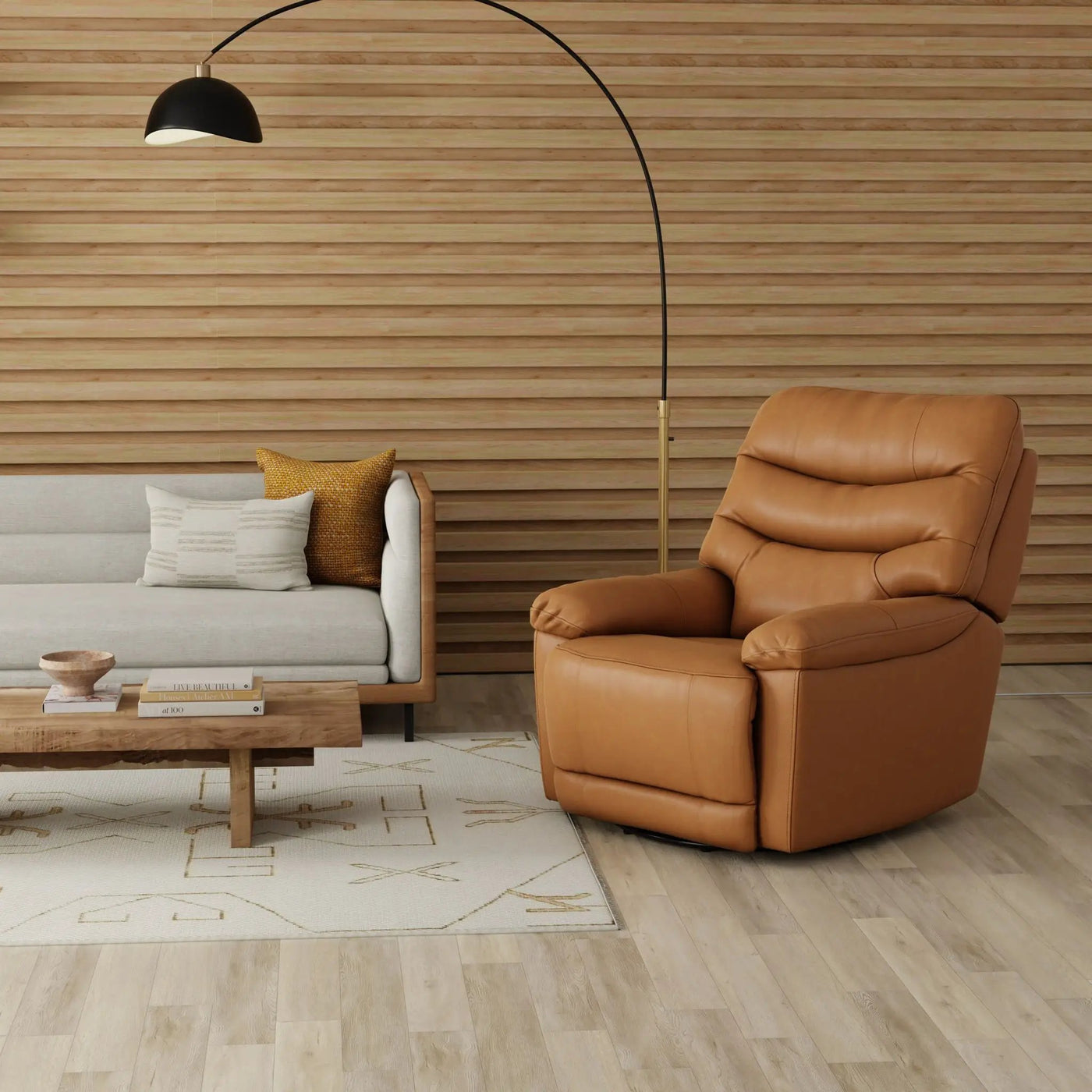 Oslo Antelope - Swivel Glider Recliner With Manual Footrest by HouseOfZazla