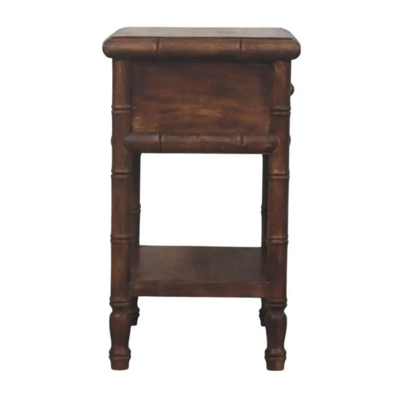 Solid Wood Bamboo Carved Bedside Table by HouseOfZazla