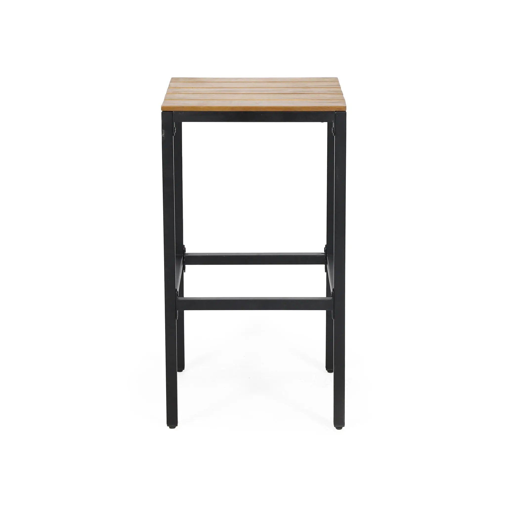 Outdoor Bar Stool With Slat Design And Metal Frame (Set of 2) by HouseOfZazla