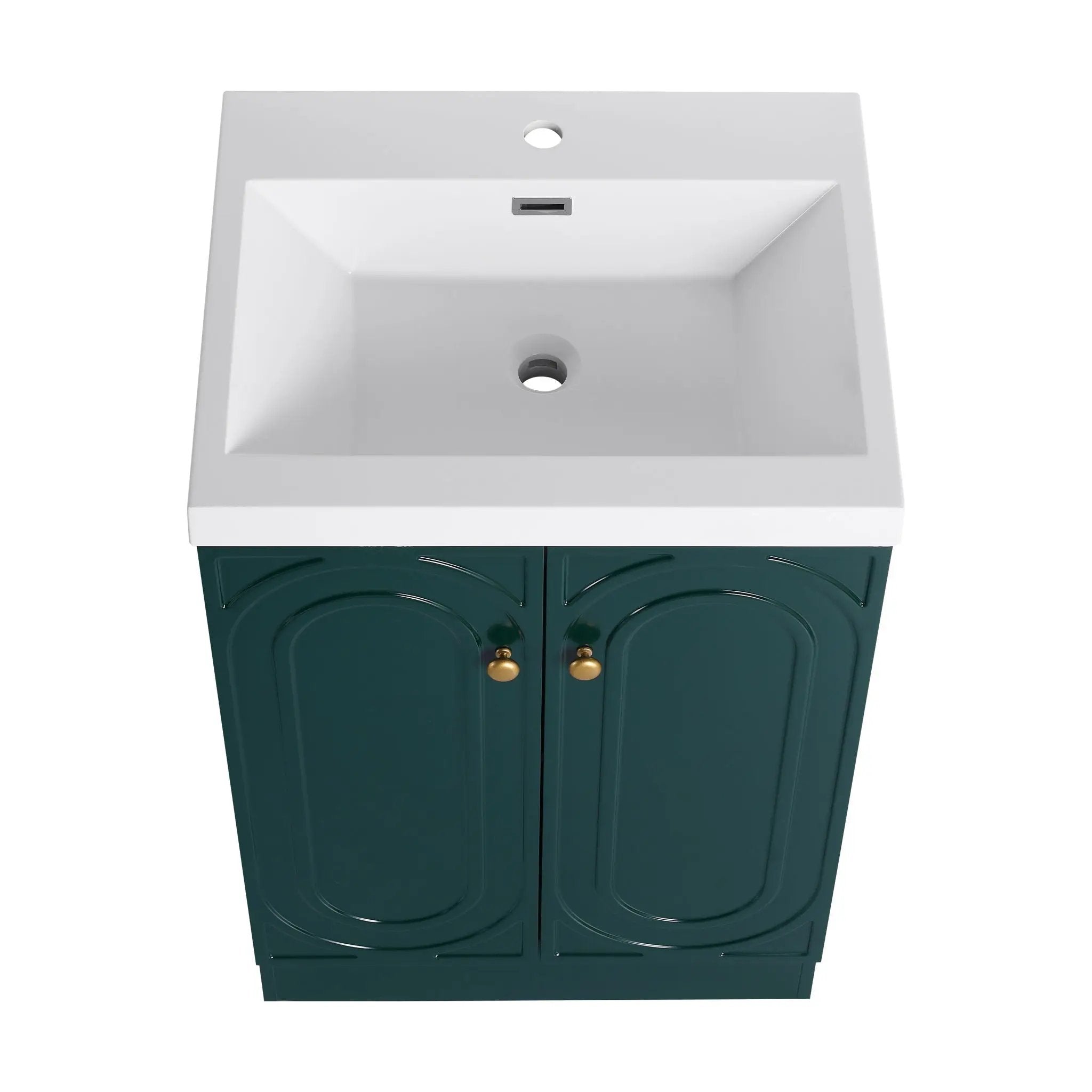 Contemporary Freestanding Bathroom Vanity With Resin Sink & Soft-Close Cabinet Doors by HouseOfZazla