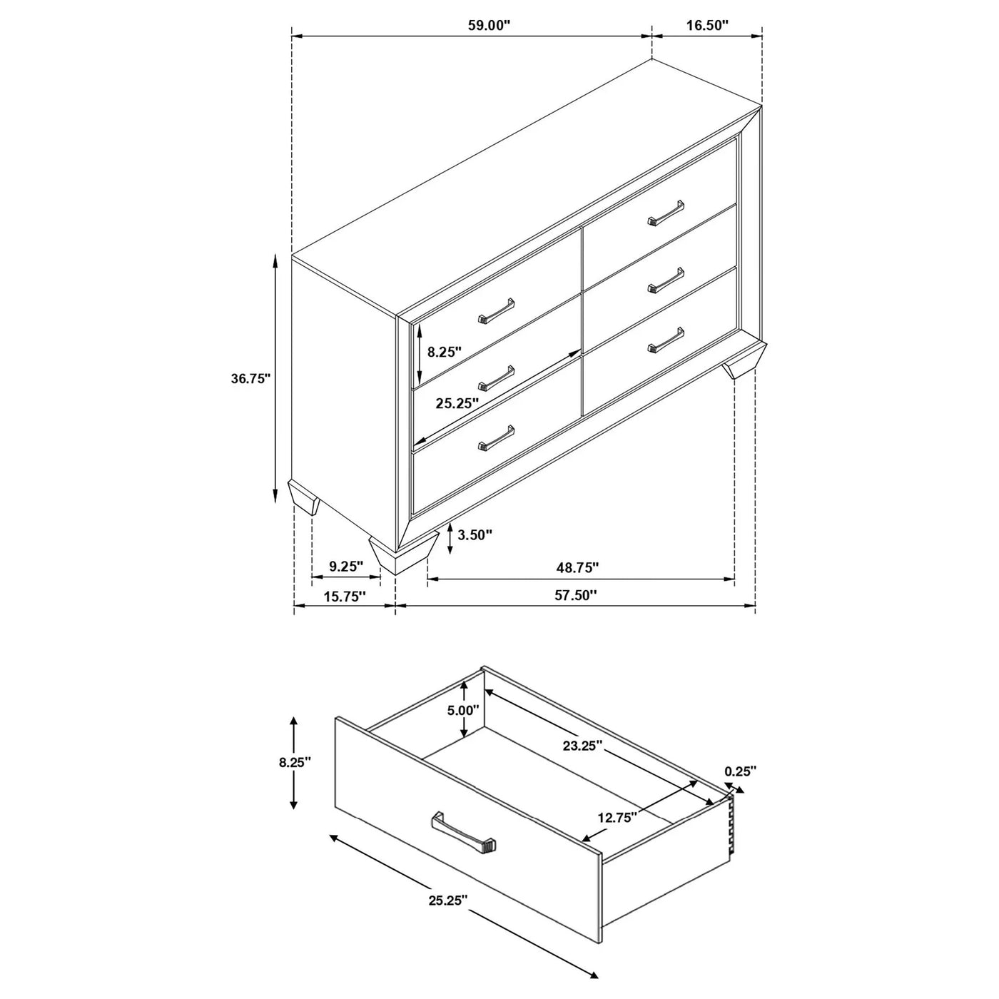 Harrison - 6 Drawer Dresser by HouseOfZazla