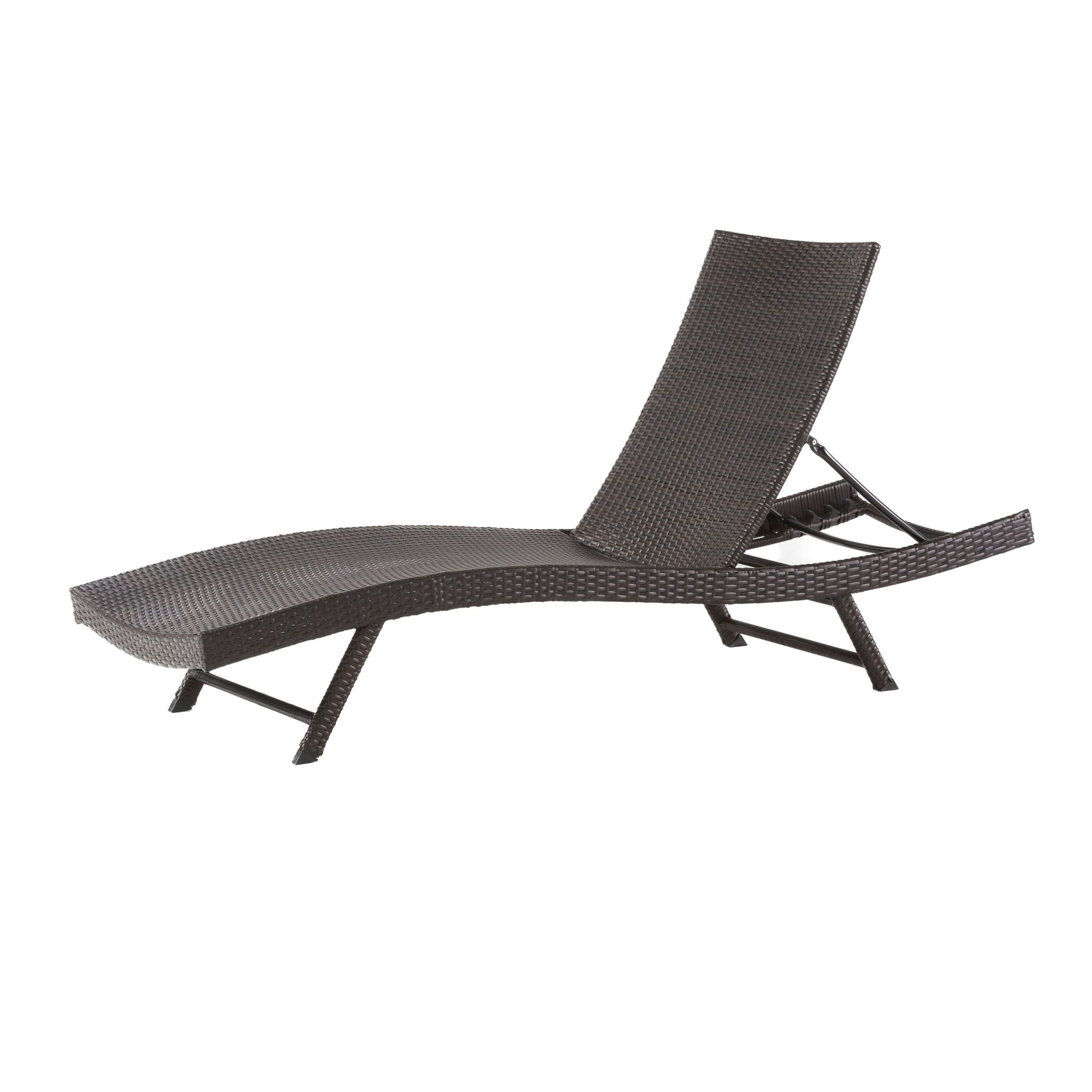 Kauai - Modern Style Wicker Chaise Lounge - Brown Multi by HouseOfZazla