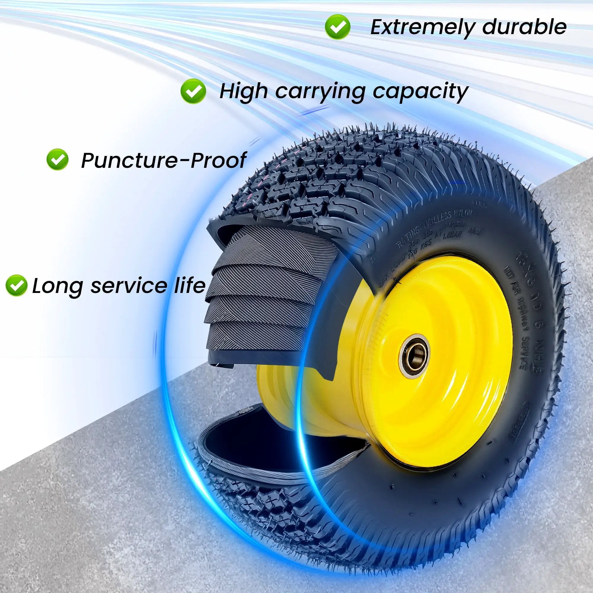 Set of 2 15x6.00-6 Lawn Mower Tires and Wheel Assembly by HouseOfZazla