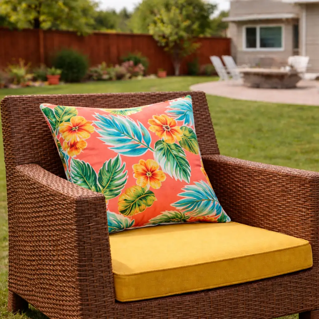 2 Pack Outdoor Throw Pillows, Waterproof & Fade-Resistant Patio Cushions (18x18 Inch, Bright Coral Pink) by HouseOfZazla