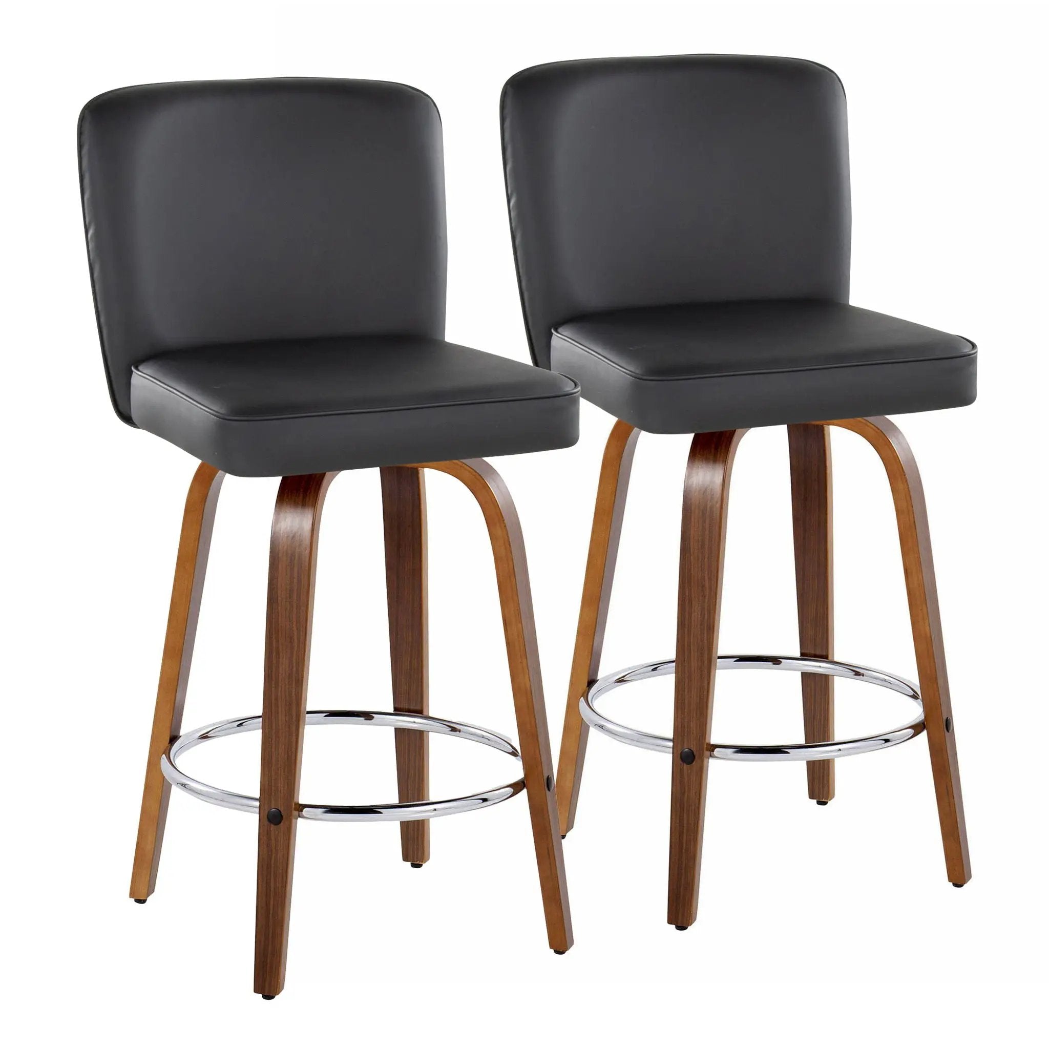 Henry - Contemporary Fixed Height Counter Stool With Swivel With Round Footrest (Set of 2) by Unique Piece Furniture