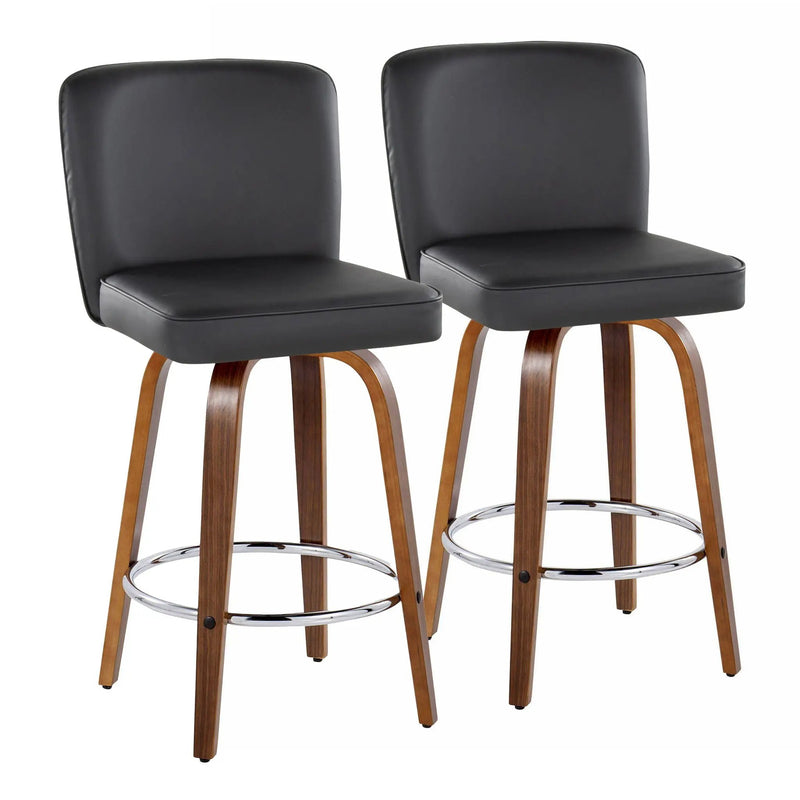 Henry - Contemporary Fixed Height Counter Stool With Swivel With Round Footrest (Set of 2) by Unique Piece Furniture