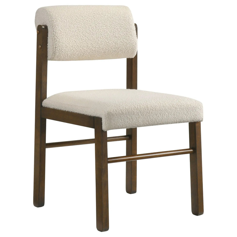 Kehoe Upholstered Dining Side Chair Cream and Walnut (Set of 2) by Unique Piece Furniture
