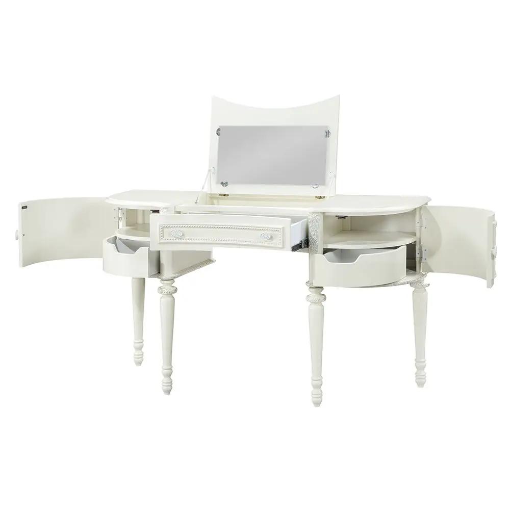 Dorothy - Vanity Desk & Mirror - Ivory by Unique Piece Furniture