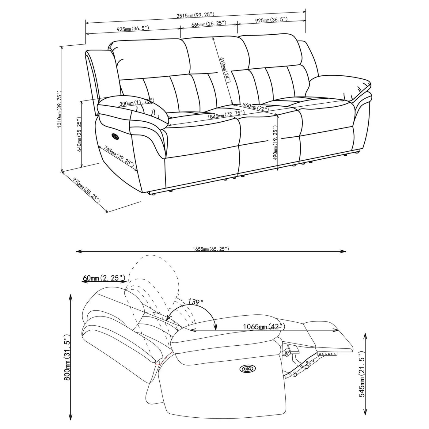 Divine - Sofa With Reclining by HouseOfZazla