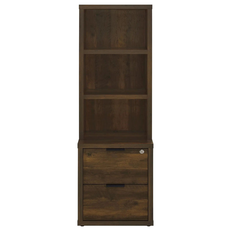 Westpark 3-shelf Bookcase USB and Lockable Drawer Dark Pine by Unique Piece Furniture