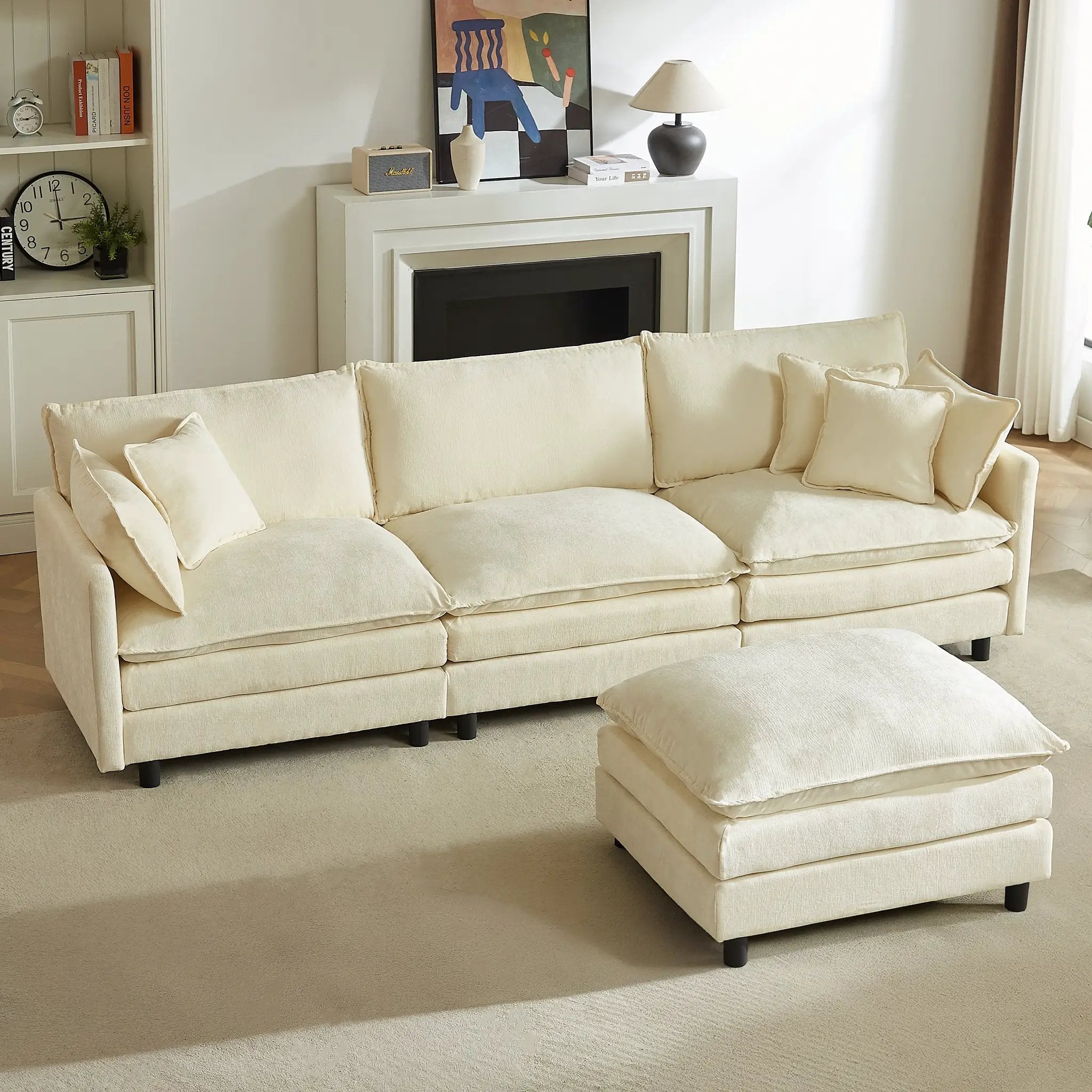 Modular Sectional Sofa, 110 Inch L-Shaped Couch Set for Living Room by HouseOfZazla