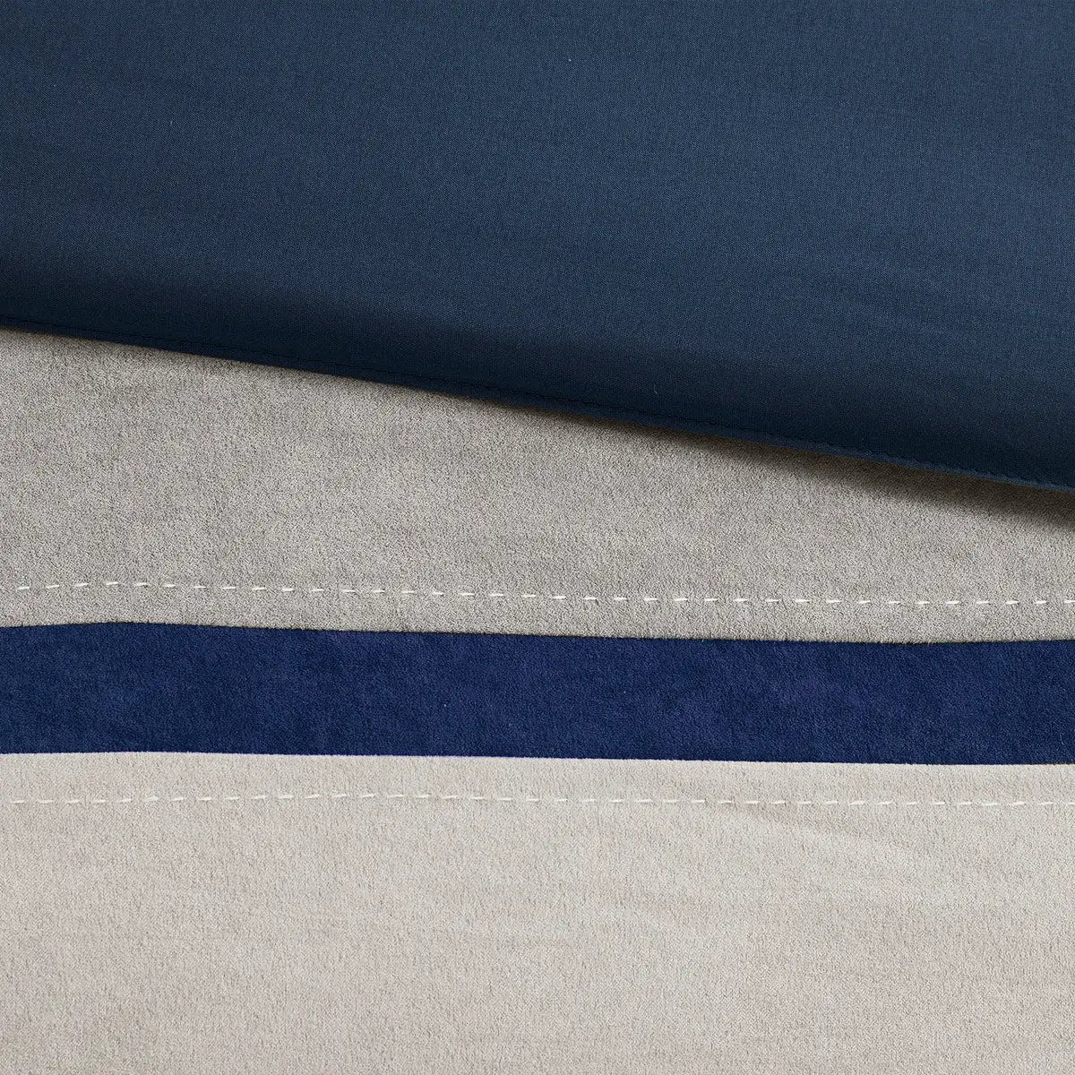 7 Piece Faux Suede Comforter Set Blue Queen by HouseOfZazla